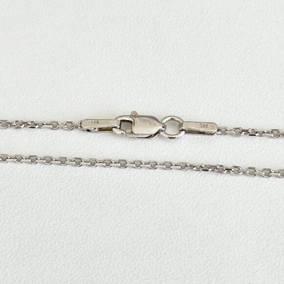 14K Solid White Gold Faceted Amethyst Diamond Accent Pendant Chain Necklace 18" - Picture 6 of 11